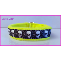 Halfcheck neon geel skull grijs echt